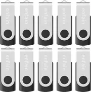 10-Pack Enfain 16GB USB 2.0 Swivel Flash Drives: Shareable Data Storage for Home