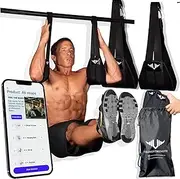 Vikingstrength AB straps - Premium Home Gym Exerciser Ab Slings pair for pull up bar - Hanging Leg Raiser Fitness for six pack - Workout Equipment for Men & Women + Bonus Bag