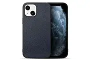 For iPhone 13 mini Case Genuine Leather Durable Slim Fit Protective Cover Blue