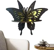 Corner Floating Shelves | Floating Butterfly Bathroom Decor - Retro Wood Stand Rack for Bedroom Office Bathroom Garage Decor