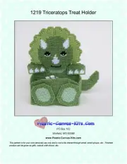 Triceratops-Dinosaur Treat Holder-Plastic Canvas Pattern or Kit