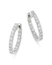 Bloomingdale's Fine Collection Diamond Inside-Out Oval Hoop Earrings in 14K White Gold, 1.0 tcw