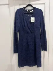 Portmans Navy Blue Lace Dress 10 BNWT