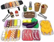 aternee Backyard Kitchen Barbecue Play Set Pretend Play Barbecue Grill Set Two Player Game Set for Boys and Girls - 55pcs