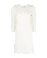guipure lace shift minidress IT40 White