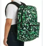 NEW Minecraft Game Theme Green Kids School Backpack