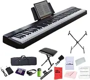 FUQID Professional Practice Keyboard Piano, Universal Portable 88-Key Foldable Piano Keyboard for Adults and Children(15-Piece Set,Standard Model_D)