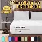 NEW 2000TC Ultra soft Single/Double/Queen/King Bed Flat Fitted Sheet Set Bed AU