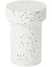 [Cooper & Co] Leon Terrazzo Side Table Stool Speckle 46 cm White