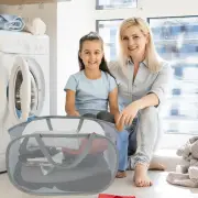 2Pcs Pop-Up Mesh Laundry Hamper 70L Large Capacity Collapsible Laundry leEfw