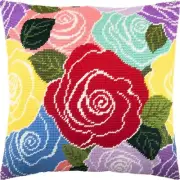 Tapestry Pillow Cover DIY kit "Roses" Needlepoint kit Printed canvas