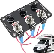 Multi-Button Panel | 12v/24v On-Off Toggle Panel Waterproof - Automotive Replacement, Racing Car Start Stop with 10a Fuse for Vehicle