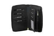 Pierre Cardin Perforated Leather Ladies Zip Around Wallet - Black