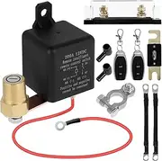 Remote Battery Disconnect Switch, DC 12V 250A Remote Battery Cut Off Switch, Anti-Theft Battery Kill Switch, Negative Remote Battery Disconnect Switch, Prevent Battery Drain for Car Truck RV Boat