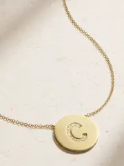 [Jennifer Meyer] Jennifer Meyer - Initial 18-karat Gold Diamond Necklace - V V Gold