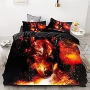 ZLYTQZHGBHD 3D Print Blanket Towel Europe Animal Moonlight Wolf Blanket Towel (Color : Wolf 02, Size : UK King)