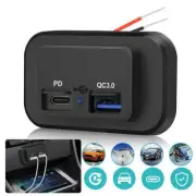 PD Type C USB Port Car Fast Charger Socket Power Outlet Panel Mount Accessories