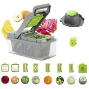 14 in 1 Vegetable Chopper Salad Fruit Mandolin Slicer Food Dicer With Cover UK