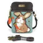 New Chala Cell Phone Purse Crossbody Vegan Leather Converts BUNNY Rabbit Blue
