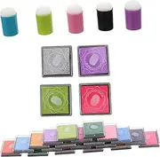 NUOBESTY Finger Sponge Brush 1 Set of Stamping Tool Kit with Ink Pad for Boys and Girls Art