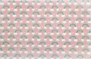 EDIBLE PATTERNED RICE WAFER PAPER RAINBOW ON PINK CAKE WRAP TOPPER DECORATION