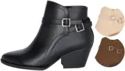 Chariot & Co : Mesa - Womens Western Stitch Pointy Toe Double 8.5, Black Pu