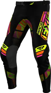 FXR Podium 2025 Youth Motocross Pants, black-green-yellow, Size 24 Black Green Yellow