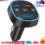 Qc3.0 Fast Charging Car Bluetooth Mp3 Player Car Fm Transmitter Blue Ambient+Lig