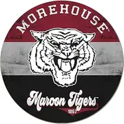 KH Sports Fan Morehouse Maroon Tigers Multi-Color Retro Circle Sign, 20x20 Inches, Maroon Tigers Decor for Home or Office; Display Your Team Spirit with This Morehouse College Maroon Tigers Wall Art