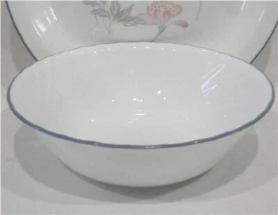 ❤️ NEW Corelle PINK TRIO / English Meadow 1-Qt SERVING BOWL Fluted Blue Grey Rim