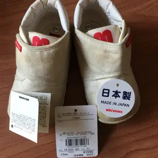二手 Miki house嬰兒學步鞋 13cm日本製 白色