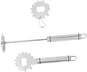 SUPVOX 3pc BBQ Grill Brush Set Stainless Steel Grill Cleaner Outdoor Grilling Tool Metal Scraper Barbecue Accessory