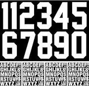 147 Pcs Iron on Numbers & Letters, 8 Inch T-Shirt Heat Transfer, 2 Inch Iron on Letters for DIY Team Uniform Sports T-Shirt Craft Decor (White)