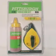 Pittsburgh 4oz Chalk line kit Red 100ft Line Level With Plumb Bob