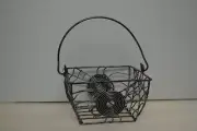 Wire spider web basket halloween / Goth square 4 1/2"W