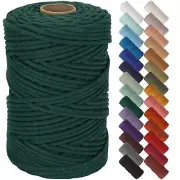 Dark Green Macrame Cord 5mm x 109 Yards Colored Cotton Rope for Crafts