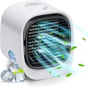 Portable Air Conditioner, Portable Aircon with Water Tank, Air Cooler and Humidifier with 3 Wind Speeds, Mini Personal Evaporative Air Cooler Desktop Cooler Fan for Room, Car, Bedroom, Camping