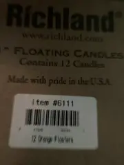 Richland 3" Floating Candles - Box Of 12 orange