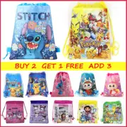 Cartoon Drawstring Backpack School Library Bag Girls Boys Children Kids Bags