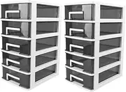 TOGEVAL 2pcs Linen Storage Box Compartment Makeup Organizer Holder Plastic Drawer Cabinet Desk Makeup Holder Beauty Organiser Storage
