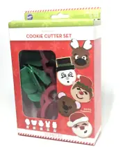 WILTON Make-A-Face Plastic Cookie Cutter Set 10/Pkg Christmas Faces