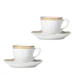 Bernardaud Pompadour Set of 2 Espresso Cups & Saucers