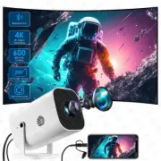 [Electric Focus] Portable projector, 4K projector with 180° rotating stand, n...