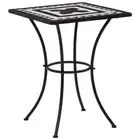 Mosaic Outdoor Patio Garden Bar Bistro Table Ceramic Black and White 60cm Mosaic