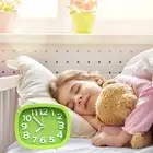 Alarm Clock Compact Non-ticking Portable Bedside Desktop Analog Clock Plastic