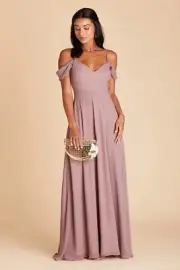 Birdy Grey DEVIN CONVERTIBLE DRESS CHIFFON DARK MAUVE LARGE NEW NWT No slit