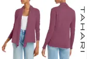 NWT Tahari 100% 2 Ply Cashmere Drape Open Front Cardigan Size L relaxed fit