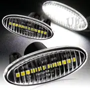 For Nissan Leaf Juke Cube Clear Lens White LED Turn Signal Side Marker Lights (for: Nissan)