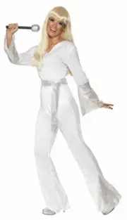 Smiffys 70s Disco Lady Costume,White,Small