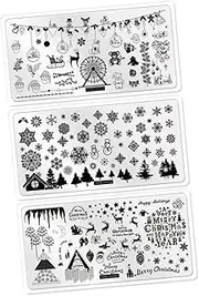 HAPINARY Nail Art Sticker Sticker Christmas Nail Stamping Art Sticker Template for Nail Salon Equipment